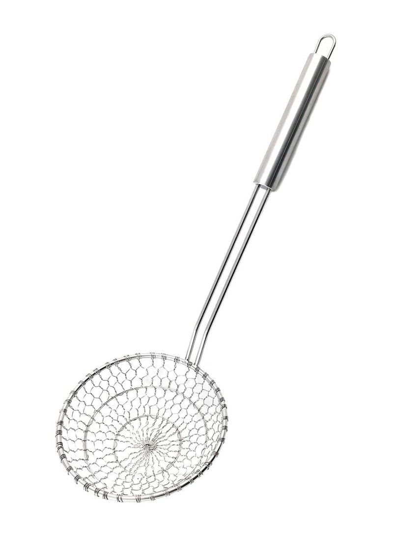 SYOSI مصفاة من الفولاذ المقاوم للصدأ على شكل عنكبوت للمطبخ | مصفاة سلكية بشبكة لولبية ومقبض | مثالية للقلي والطهي والتصريف | سلة مصفاة بحجم 5 بوصة - Image 1