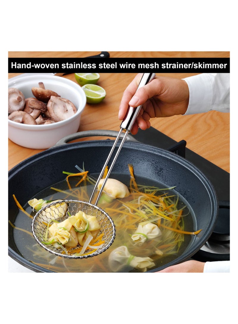 SYOSI مصفاة من الفولاذ المقاوم للصدأ على شكل عنكبوت للمطبخ | مصفاة سلكية بشبكة لولبية ومقبض | مثالية للقلي والطهي والتصريف | سلة مصفاة بحجم 5 بوصة - Image 2