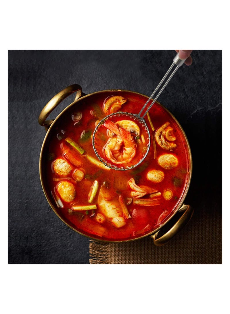 SYOSI مصفاة من الفولاذ المقاوم للصدأ على شكل عنكبوت للمطبخ | مصفاة سلكية بشبكة لولبية ومقبض | مثالية للقلي والطهي والتصريف | سلة مصفاة بحجم 5 بوصة - Image 4