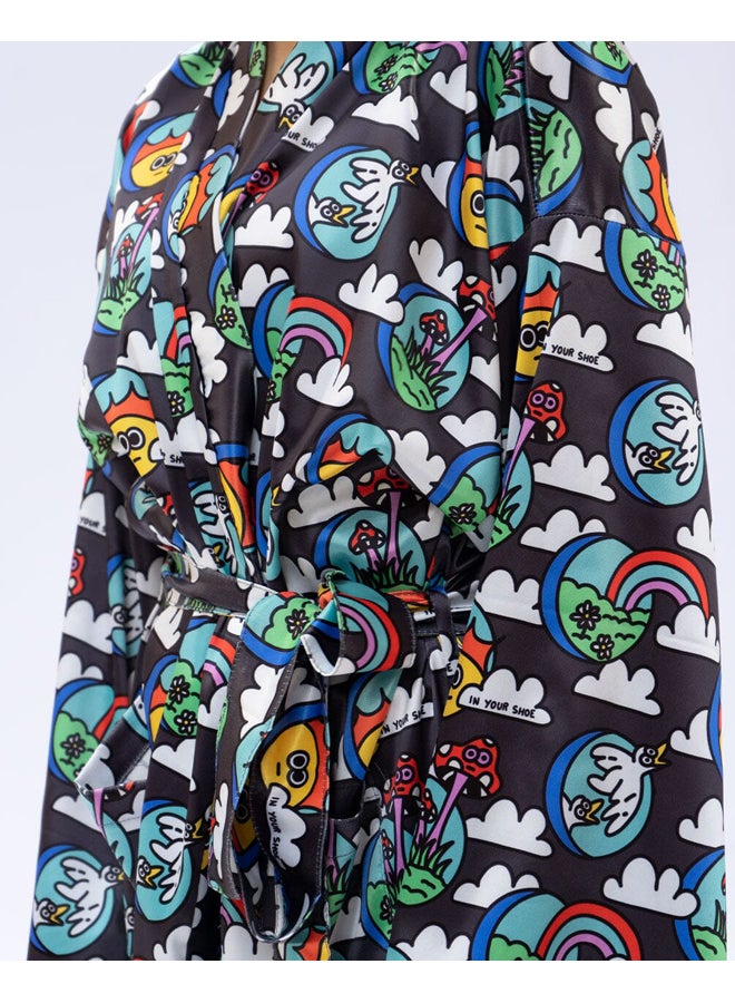 Grey Clouds Floppy Robe