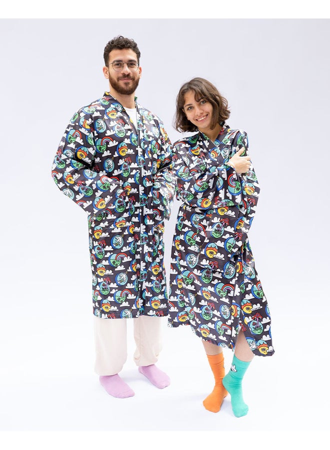 Grey Clouds Floppy Robe