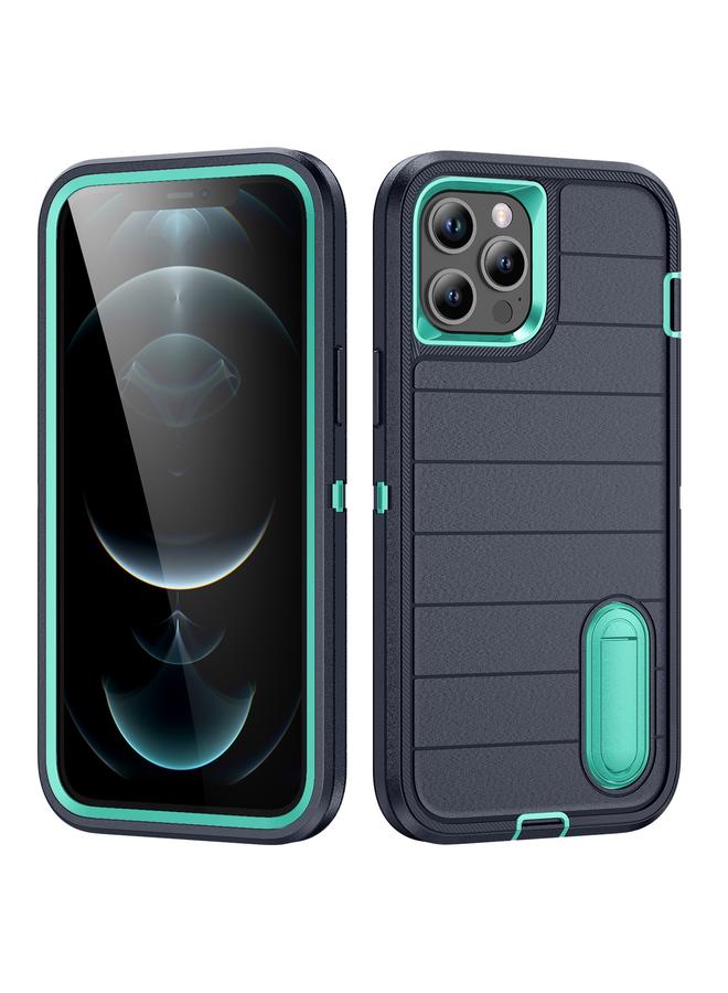 اس-توب جراب لهاتف iPhone 12 Pro Max Defender Gen2 مصنوع من مادة البولي كربونات المتينة + جراب هاتف من السيليكون مع حامل - Image 1