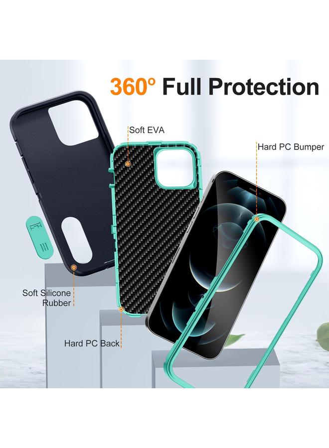 اس-توب جراب لهاتف iPhone 12 Pro Max Defender Gen2 مصنوع من مادة البولي كربونات المتينة + جراب هاتف من السيليكون مع حامل - Image 4