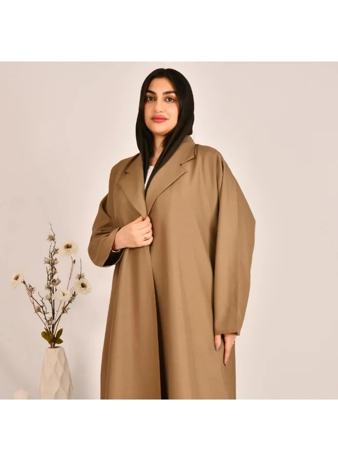 عبايات بيوند عباية بليزر نص كلوش باللون البيج