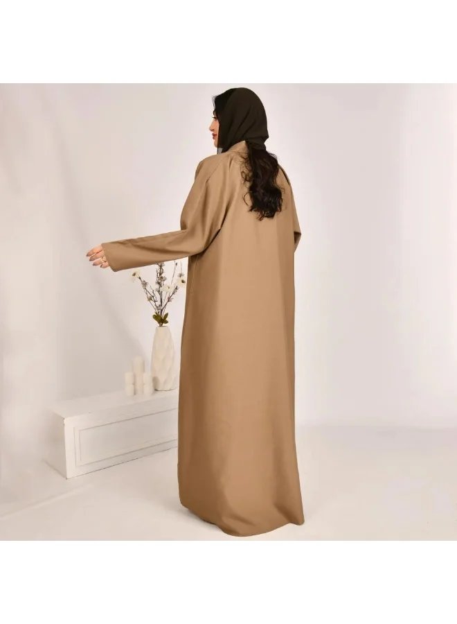 عبايات بيوند عباية بليزر نص كلوش باللون البيج