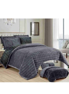 MARK 6 Pieces Soft Winter Plain Compressed Double Bed Sheet Quilt Size 240x220 cm  - Image 1