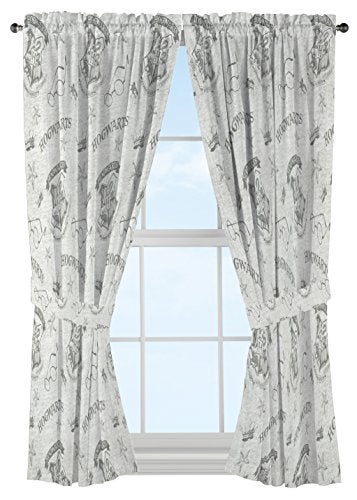 Jay Franco Harry Potter Spellbound 63Drapes Beautiful Room Dcor Easy Set Up Bedding Features Hogwarts Logo Curtains Include 2 Tiebacks 4 Piece Set Official Harry Potter Product - Image 1