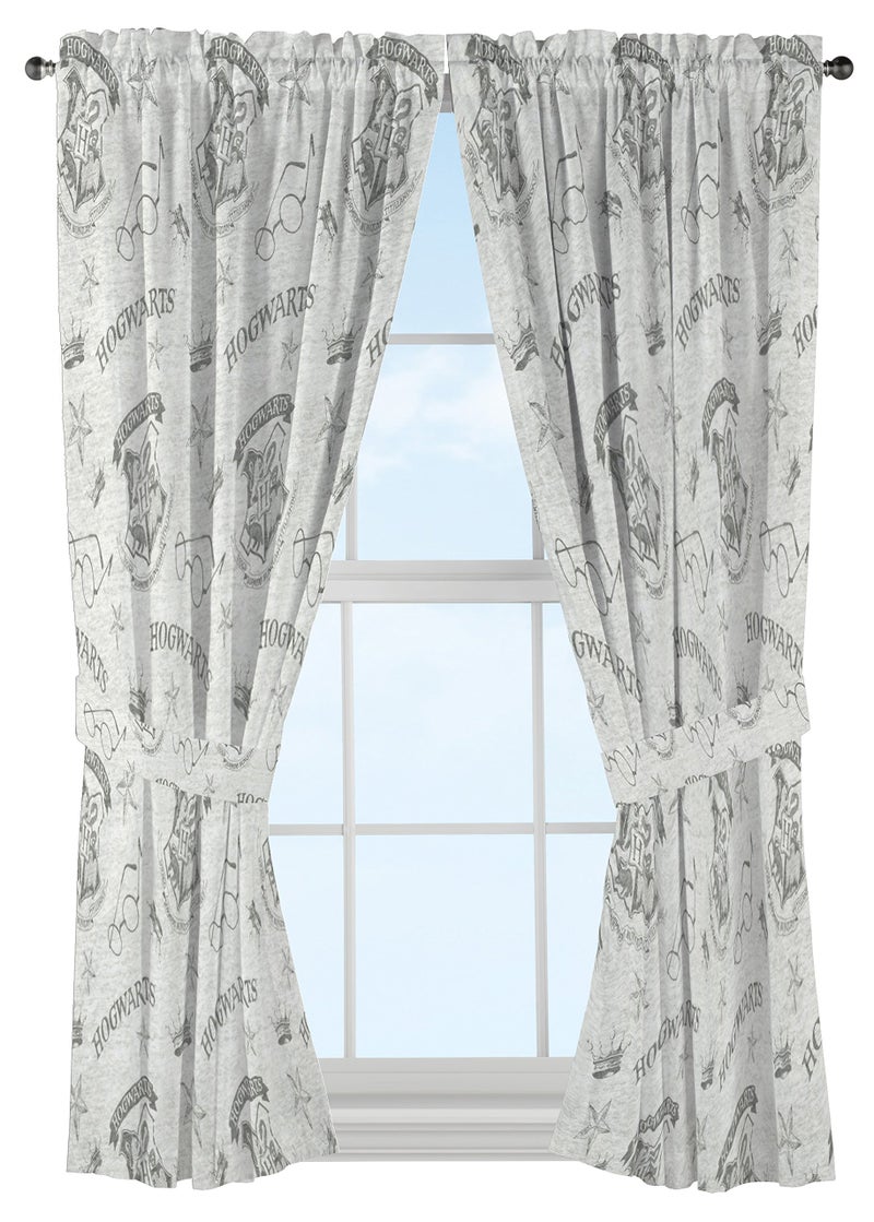 Jay Franco Harry Potter Spellbound 63Drapes Beautiful Room Dcor Easy Set Up Bedding Features Hogwarts Logo Curtains Include 2 Tiebacks 4 Piece Set Official Harry Potter Product - Image 2