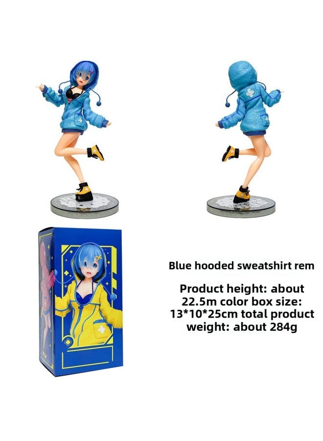 From Scratch, Chinese-style Sleeping Strap Sportswear, Remramram Boxed Beauty Anime Hand Office-Color:Sweater REM Blue (blister + Color Box)  - Image 1