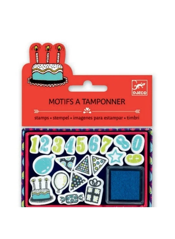 DJECO Motif Stamps Set Party Theme
