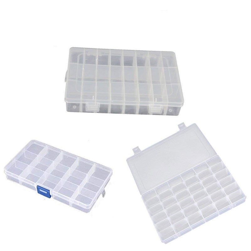 MACHAK 36 Grid Cells Multipurpose Clear Transparent Plastic Storage Box Organiser with Removable Dividers 3 - Image 1
