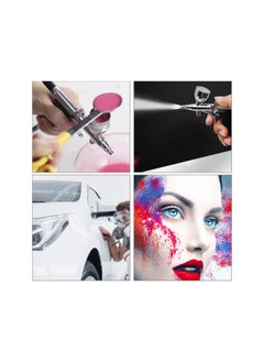 Gravity-Feed Airbrush, Dual-Action Gravity Paint Spray Gun with 3 Nozzle Sets 0.3mm 0.5mm 0.8mm and 3pcs Cups 2cc 5cc 13cc for Color Models Leather Clothes Car Printing