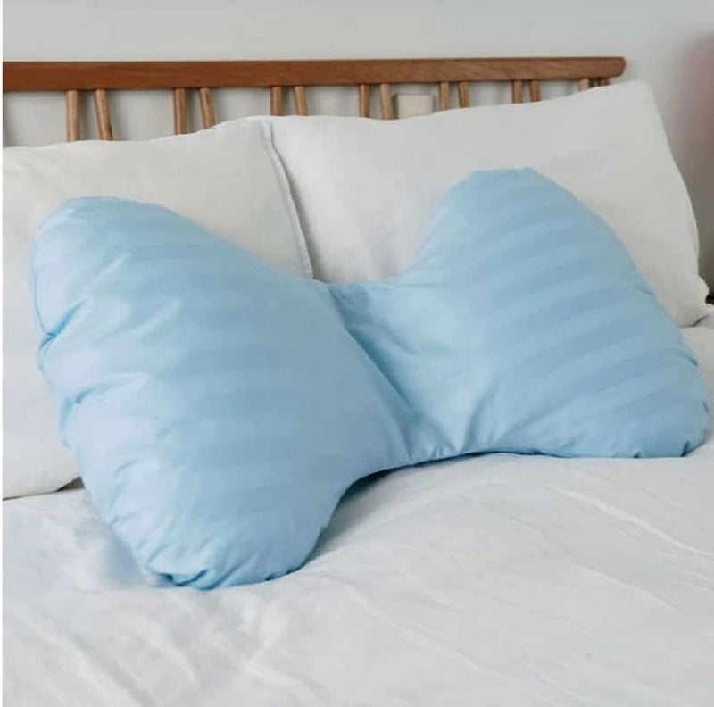 ATOOTFUSION Ultra Soft Butterfly Shaped Body & Maternity Pillow – Comfortable Support for Expecting Mothers (Sky Blue) - Image 1