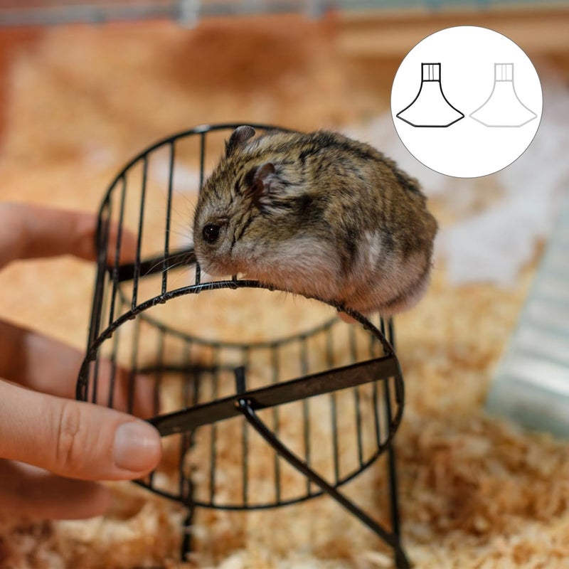 Pet Hamster Wheel Racks 2pcs Iron Running Wheel Brackets Supports for Hamsters Gerbils in White and Black - Image 5
