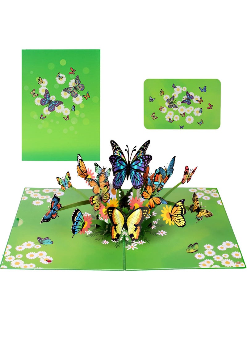 KASTWAVE 3D Pop Up Greeting Cards, Paper Birthday Cards, Lay Flat Display Widget for Graduation Birthday Wedding Card for Mum Wife Anniversary (Butterfly) - Image 3