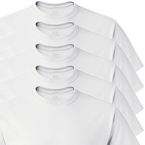 Fruit of the Loom Men's White Crew T-Shirt, White, XX-Large (Pack of 5) - Image 2