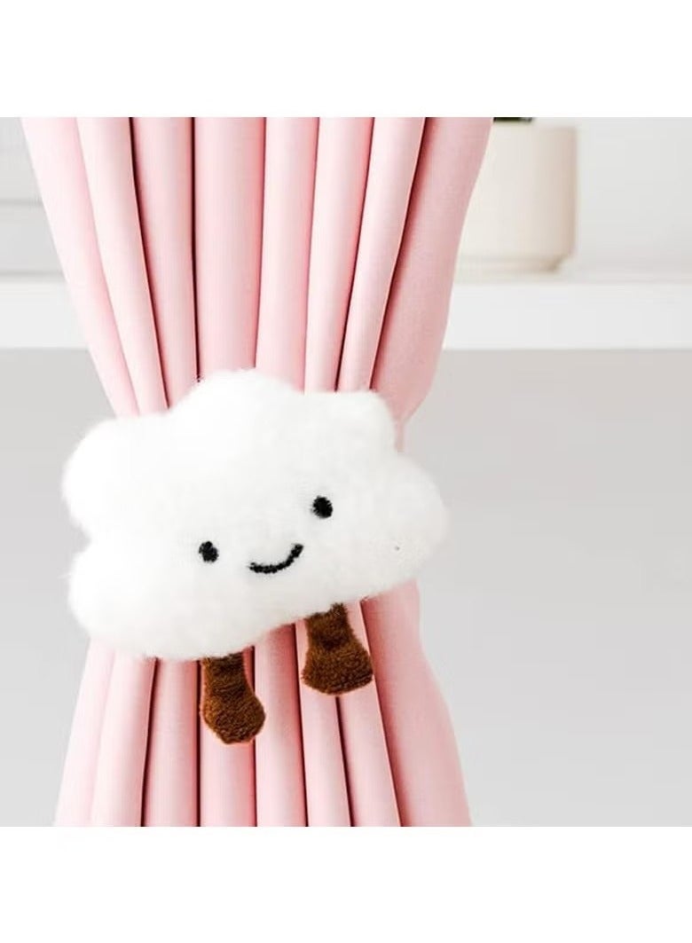 2PCS Star and Cloud Curtain Holders with Buckle for Children's Room Decoration (White)  - Image 5