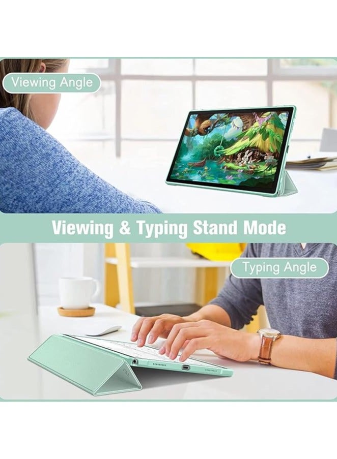 Protective Tablet PC Case Slim Case compatible with Samsung Galaxy Tab A9 SM-X110 8.7inch Case with Clear Transparent Back and TPU Shockproof Frame Cover,Auto Sleep/Pencil Holder (Mint Green)  - Image 4