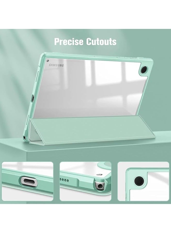 Protective Tablet PC Case Slim Case compatible with Samsung Galaxy Tab A9 SM-X110 8.7inch Case with Clear Transparent Back and TPU Shockproof Frame Cover,Auto Sleep/Pencil Holder (Mint Green)  - Image 5