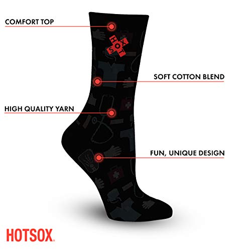 Hot Sox womens Novelty Occupation Crew Casual Sock, Medical (Gents Heather), 9 11 US - Image 2
