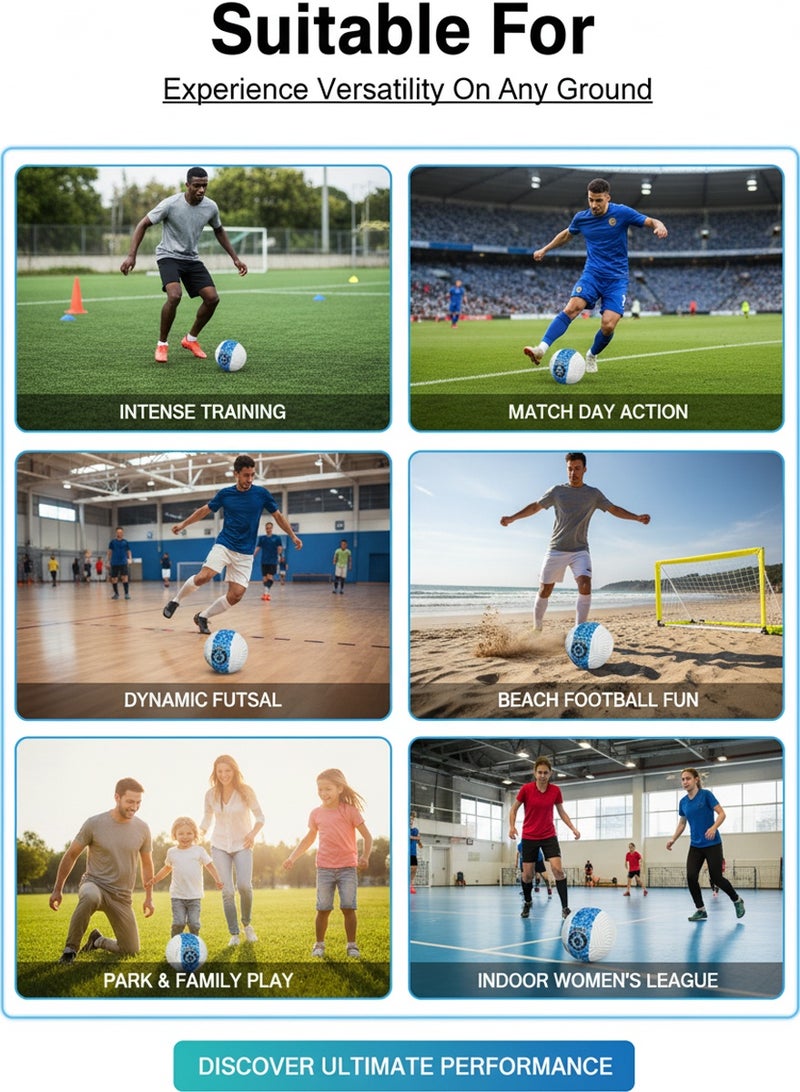 QUTOOB Size 5 Football Of Premium Quality PU Leather, FIFA Standard Bounce | Chelsea Football Design , Ideal for Training, Casual Play and Matches | Durable Air Retention Technology - Image 4