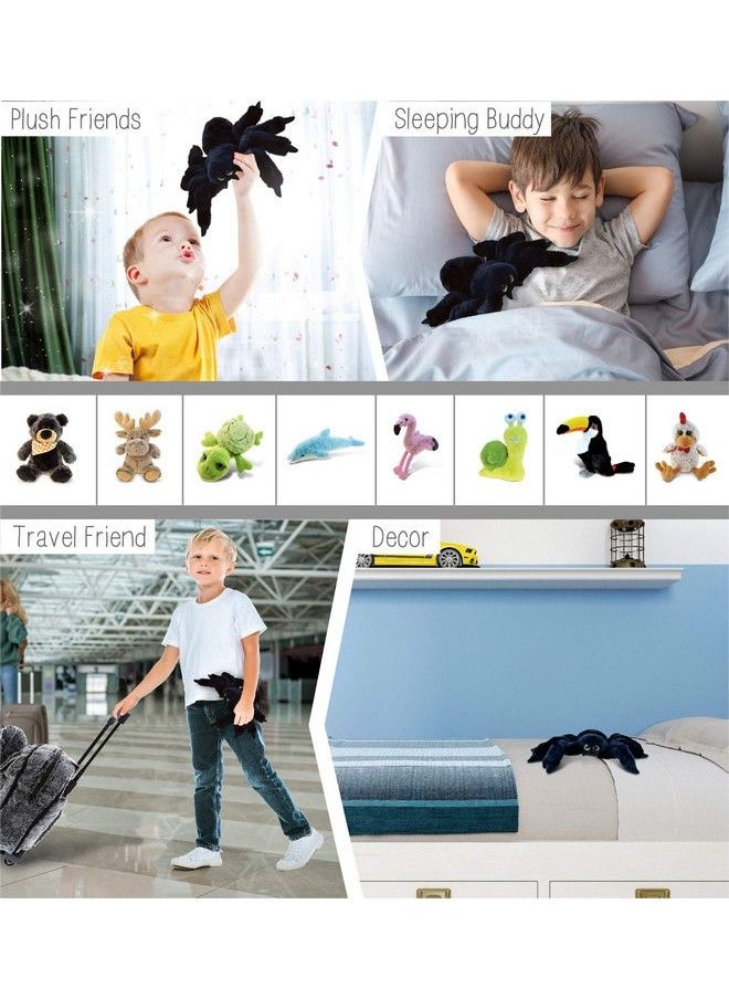 Puzzled - Dollibu Black Spider Super Soft Stuffed Animal Cute Realistic Stuffed Animals For Girls. Boys And Adults Animal Gifts Kids Spider Nursery Décor Cuddly Spider Plush Toys 8 Inches - Image 1