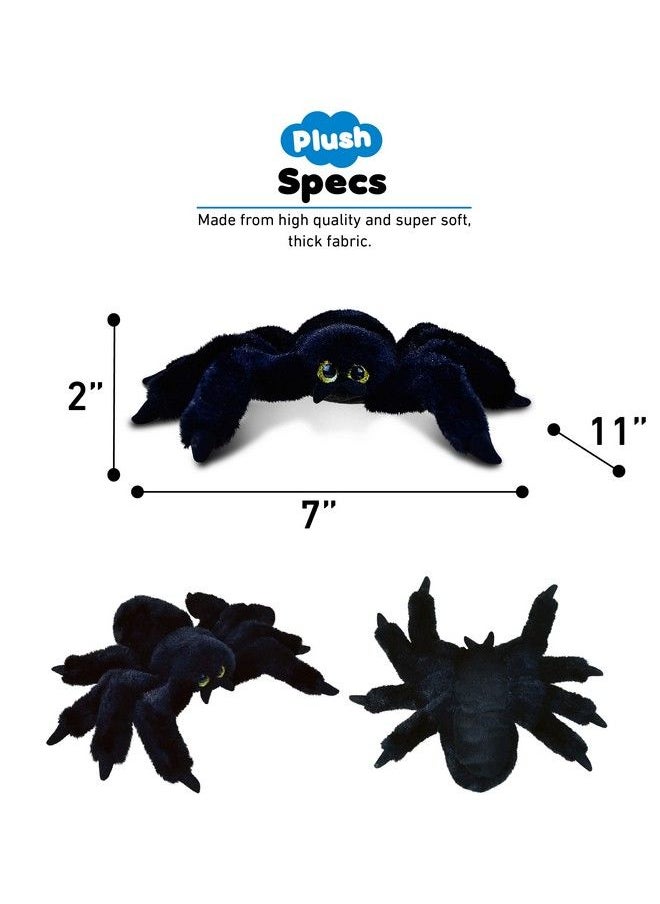 Puzzled - Dollibu Black Spider Super Soft Stuffed Animal Cute Realistic Stuffed Animals For Girls. Boys And Adults Animal Gifts Kids Spider Nursery Décor Cuddly Spider Plush Toys 8 Inches - Image 1