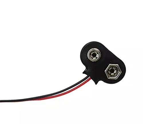 Erh India ERH India Pack of 5 9V Battery Adapter Snap Connector Clip Lead Wires DC 55 21 mm Jack Clip Power Cable for DIY 9V Battery Clip Socket with DC Plug  - Image 5