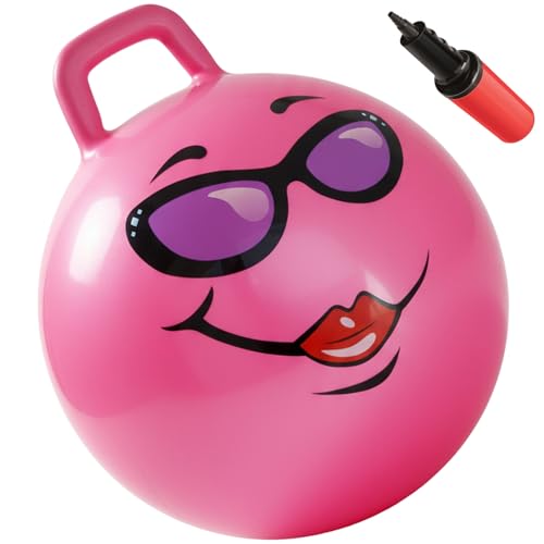 WALIKI Hippity Hop Ball for Teens 22Inch Pink Hopper Jumping Hopping Ball for Active Play Outdoor Fun - Image 1