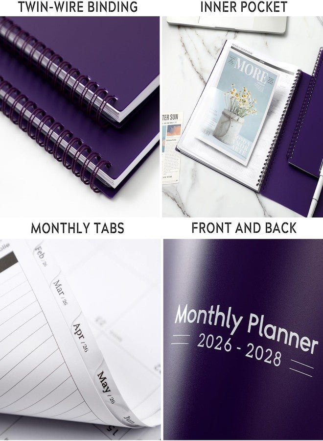 Artfan 2025-2028 Monthly Planner/Monthly Calendar - 3 Year Monthly Planner 2025-2028, Jul 2025 - Jun 2028, 9" x 11", 36 Monthly Planner with Tabs - Purple - Image 5