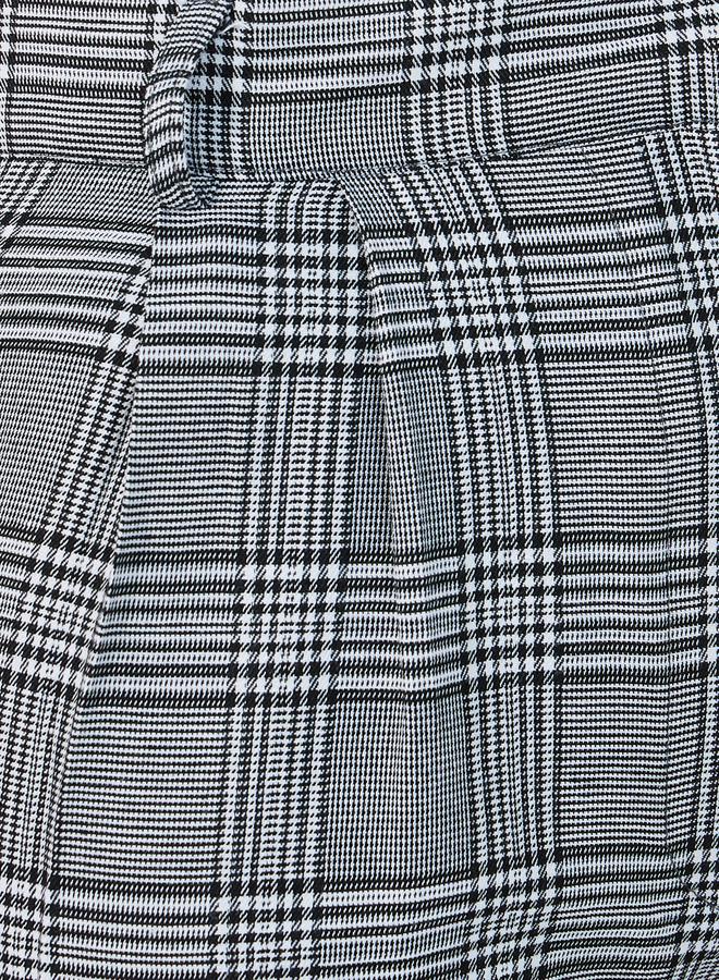 Styli Checked High Rise Wide Leg Trousers - Image 3
