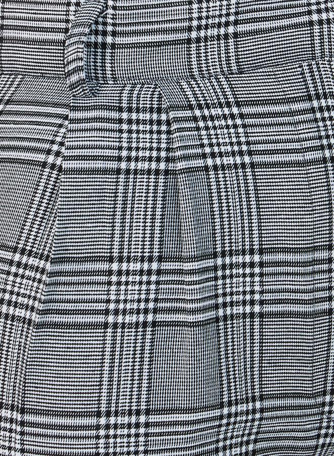 Styli Checked High Rise Wide Leg Trousers - Image 3