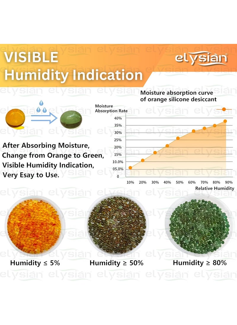 Elysian Elysian Self Indicating Beads Indicating Orange to light Green Silica Gel Beads 1kgSilica Gel Desiccant Beads for Transformer Camera JewelryRechargable Silica Gel  - Image 3