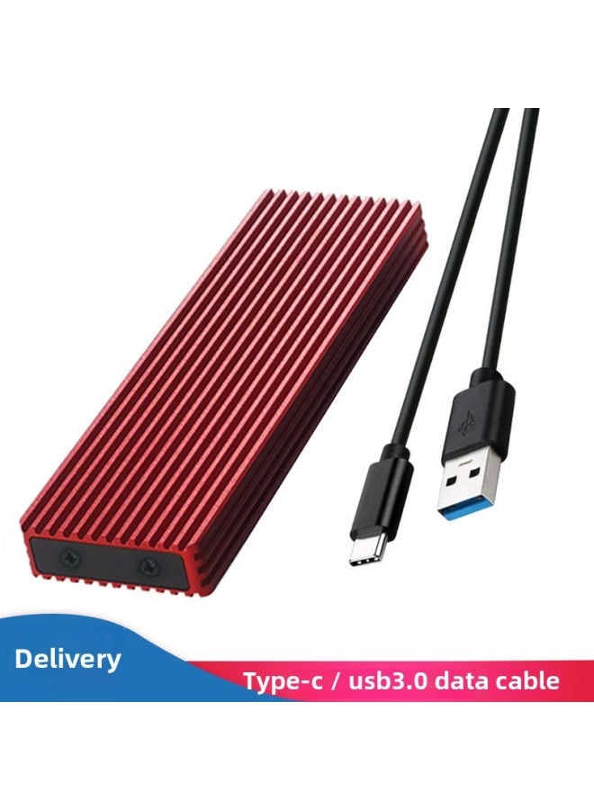 M.2 Hard Disk Box USB3.1Type-C Transfer M.2NGFF Solid State Hard Disk Box Metal External Mobile Hard Disk Box-Color:TN11 Red-CA