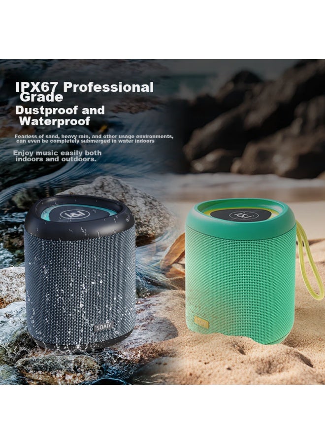 SOAIY S37max Portable Bluetooth Speaker, Outdoor Event Gift, Waterproof And Dustproof Camping Speaker, Xiaodu Smart Valentine's Day Gift Speaker, Blue And Black - Image 3
