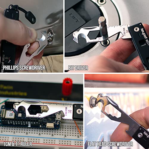 Keyport أداة متعددة الاستخدامات مدمجة 11 في 1 مع مشبك جيب وبارا بول - فتاحة زجاجات، فتاحة صناديق، قاطع حبال، مفكات صغيرة والمزيد - صديقة للسفر، أداة متعددة الاستخدامات قابلة للتعديل - مجموعة كي بورت موكا 2 - Image 3