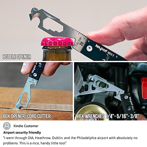 Keyport أداة متعددة الاستخدامات مدمجة 11 في 1 مع مشبك جيب وبارا بول - فتاحة زجاجات، فتاحة صناديق، قاطع حبال، مفكات صغيرة والمزيد - صديقة للسفر، أداة متعددة الاستخدامات قابلة للتعديل - مجموعة كي بورت موكا 2 - Image 2