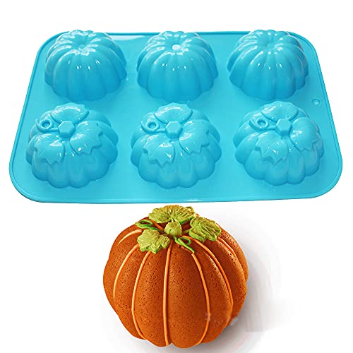 X-Haibei 3-D Pumpkin Cake Pan Chocolate Ice Cream Soap Silicone Mold Fall Halloween Decor 6-Cavity - Image 4