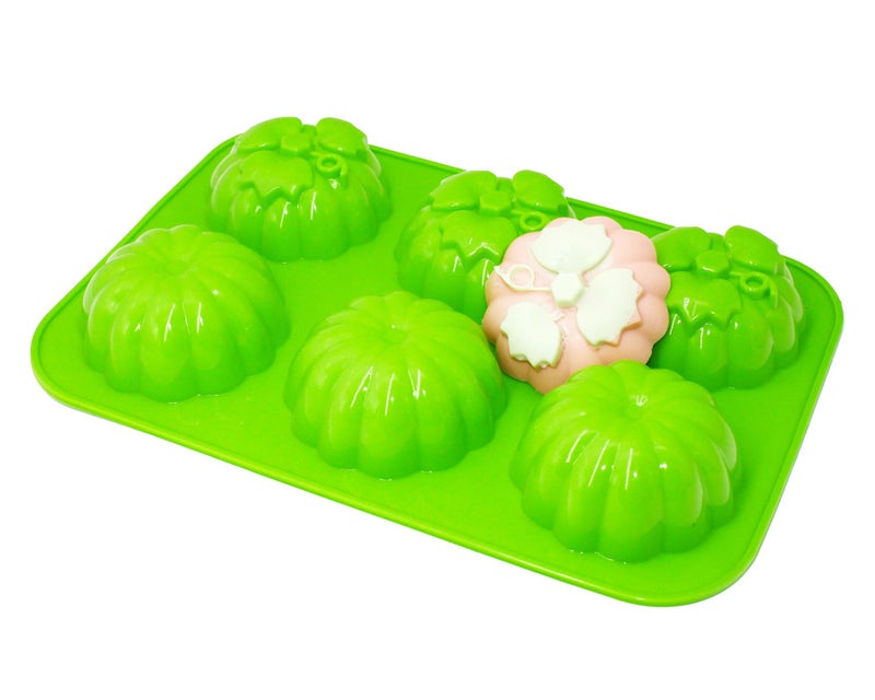 X-Haibei 3-D Pumpkin Cake Pan Chocolate Ice Cream Soap Silicone Mold Fall Halloween Decor 6-Cavity - Image 2
