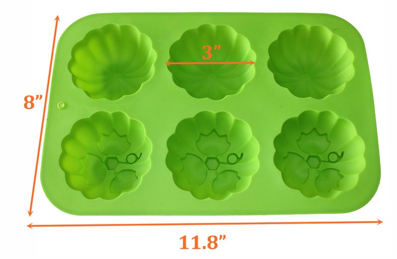 X-Haibei 3-D Pumpkin Cake Pan Chocolate Ice Cream Soap Silicone Mold Fall Halloween Decor 6-Cavity - Image 5
