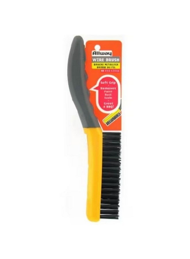 Allway Soft Grip Heavy Duty Carbon Steel Wire Brush Black and Yellow 10 Inch SB416 - Image 4