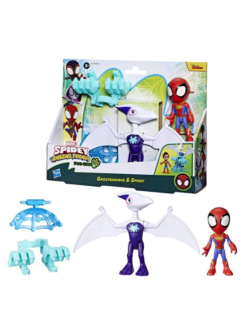 سبايدي اند هيز اميزينج فريندز مجموعة تماثيل غاستوسورس بحجم 4 بوصات | تماثيل ديناصور وبطل خارق | لعبة رائعة للأطفال من عمر 3 سنوات - Image 1