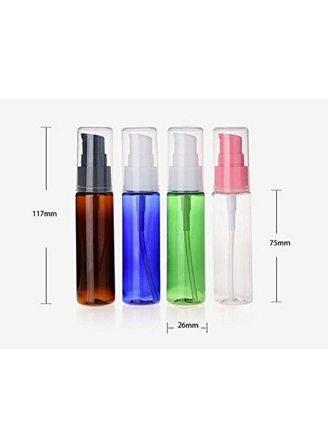 SYBL 6Pcs 30Ml/1Oz Empty Refillable Plastic Lotion Pump Bottles Portable Cosmetic Makeup Sample Storage Container Vial Pot For Shower Gel Shampoo Toiletries Liquid(Brown) - Image 3
