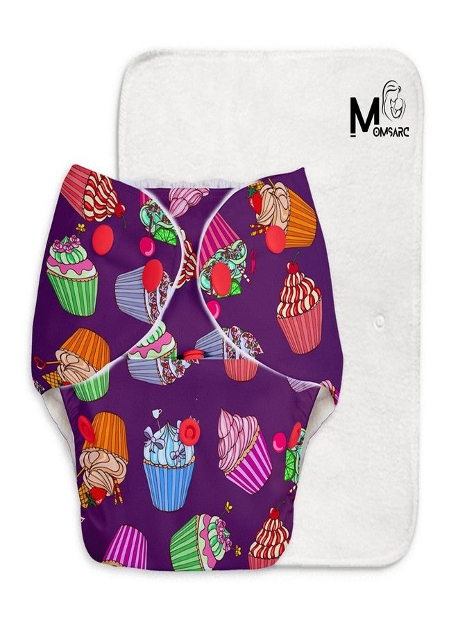 MOMSARC Cotton Cloth Diapers For Baby, Washable & Reusable Cotton Langot for New Born 0-3 Years, Freesize Leak Proof Diapers with Quick Dry Pad + 4 Insert Pads, Reduces Rash,(Multicolur, 4 Combo Pack) - Image 2