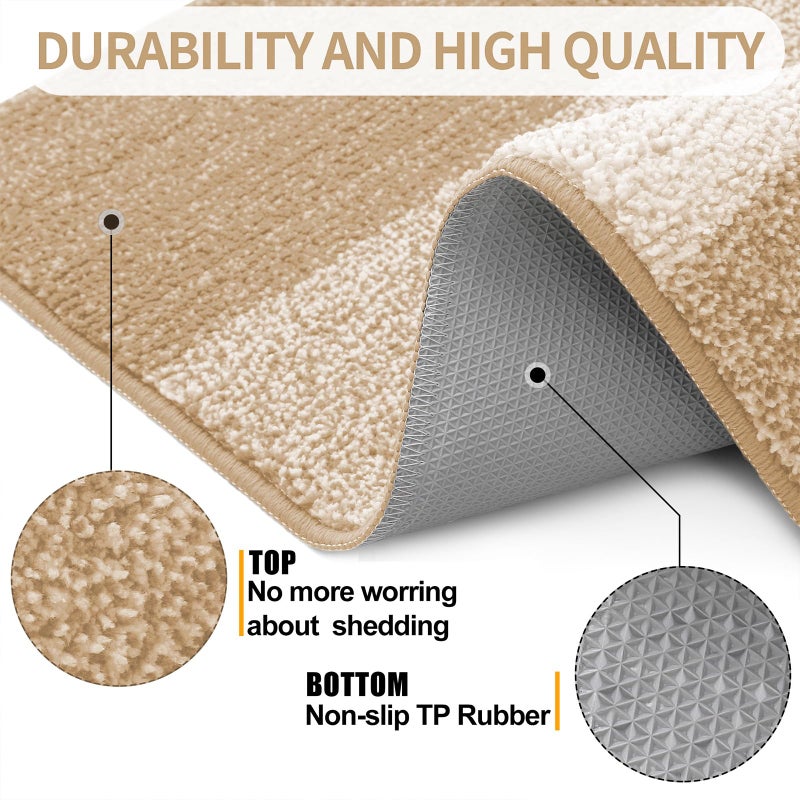 Kitinjoy Indoor Door Mat  36x24 Non-Slip Absorbent Dirt Trapper Entrance Mat  Low-Profile Washable Inside Floor Mat  Sturdy Soft Entry Doormats for Entryway  Beige - Image 3