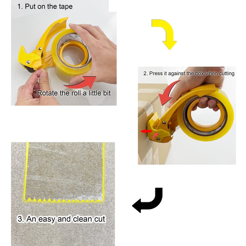 Prosun ã€Upgradedã€‘ PROSUN Blade Safety Pink Cover 2 Inch Professional Packing Tape Dispenser Packaging Metal Handheld Tape Gun Sealing Cutter TG11 - Image 2