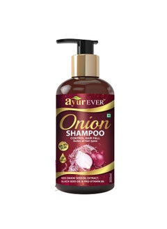 AYUREVER Onion Shampoo For Hair Strong And Dandruff Control (300 Ml)  - Image 1