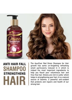 AYUREVER Onion Shampoo For Hair Strong And Dandruff Control (300 Ml)  - Image 4