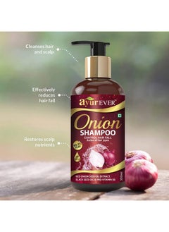AYUREVER Onion Shampoo For Hair Strong And Dandruff Control (300 Ml)  - Image 3