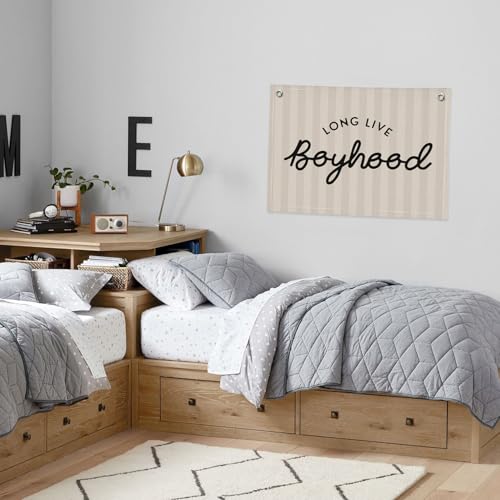 PLKMN Long Live Boyhood Banner, Boy Nursery Decor, Canvas Banner Wall Hanging Flag Decor for Nursery Playroom Toddler Room, Boys Kids Room - Image 2